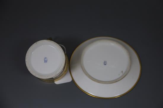 A Sevres cabinet cup and saucer, c.1822,